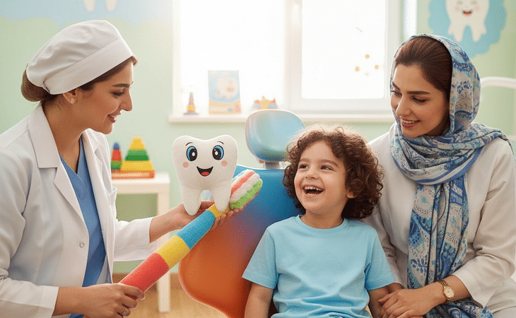 اولین ویزیت دندانپزشکی کودک: راهنمای کامل والدین برای بهترین زمان و آمادگی – تصویر ۱